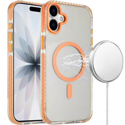 For iPhone 17 Transparent Matching Color Magnetic Ring Hybrid - Cosmic Orange