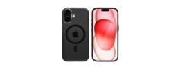 For iPhone 17 Transparent Matching Color Magnetic Ring Hybrid  Black