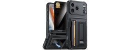 For iPhone 17 Wallet ID Card Holder Case Cover - Black