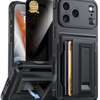 For iPhone 17 Wallet ID Card Holder Case Cover - Black