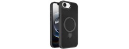 For iPhone 17E / 16E / SE4 CHROME HQ Rotational Magnetic Ring Hybrid - Black