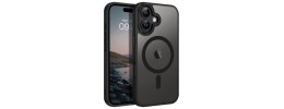 For iPhone 17E / 16E / SE4 Fearless Tough HQ Metallic Hybrid with Camera Ring Stand [Magnetic Circle] Case - Black