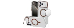For iPhone 17E / 16E / SE4 Fearless Tough HQ Metallic Hybrid with Camera Ring Stand [Magnetic Circle] Case - Gray