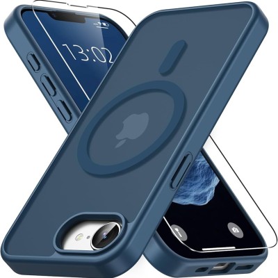 For iPhone 17E / 16E / SE4 Matte Magnetic Hybrid with Metal Kickstand Case - Royal blue
