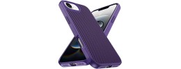 For iPhone 17E / 16E / SE4 Multi-Functional Card Magnetic Ring Stand Hybrid Camera Case Cover - Dark Purple