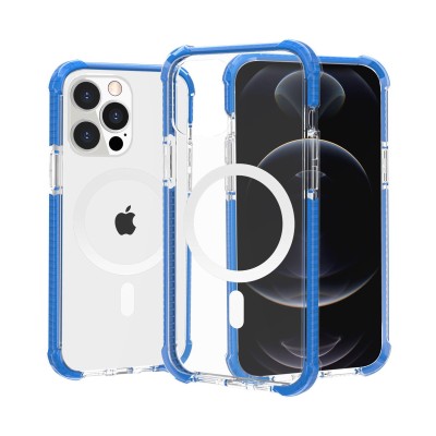 For iPhone 8 Plus/7 Plus Acrylic [Magnetic Circle] Tough 2.5mm Transparent ShockProof Hybrid - Blue