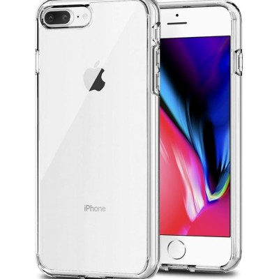 For iPhone 8 Plus/7 Plus Design Quotation [Magnetic Circle] Transparent Shockproof Hybrid - Floral A