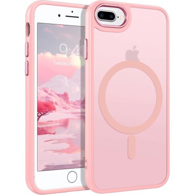 For iPhone 8 Plus/7 Plus Design Quotation [Magnetic Circle] Transparent Shockproof Hybrid - Floral B