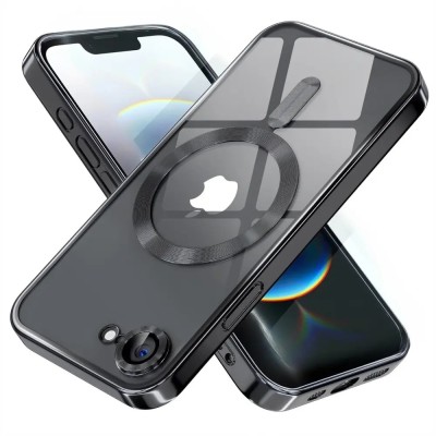 For iPhone 8 Plus/7 Plus  Flap Magnetic Ring Transparent Hybrid - Black