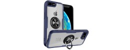 For iPhone 8 Plus/7 Plus Flap Magnetic Ring Transparent Hybrid - Blue