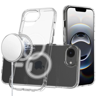 For iPhone 8 Plus/7 Plus Glitter Ultra [Magnetic Circle] Thick 3mm Transparent Hybrid - Clear