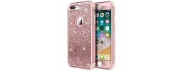 For iPhone 8 Plus/7 Plus Glitter Ultra [Magnetic Circle] Thick 3mm Transparent Hybrid - Pink