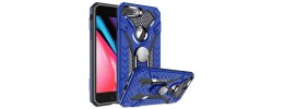 For iPhone 8 Plus/7 Plus Metal CD Pattern Matte Finished Hybrid with Rotational Ring [Car Mount Friendly] Case - Blue