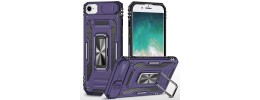 For iPhone 8 Plus/7 Plus Metal Diamond CD Pattern Design Matte Finished Hybrid with Rotational Ring [Car Mount Friendly] Case - Floral E