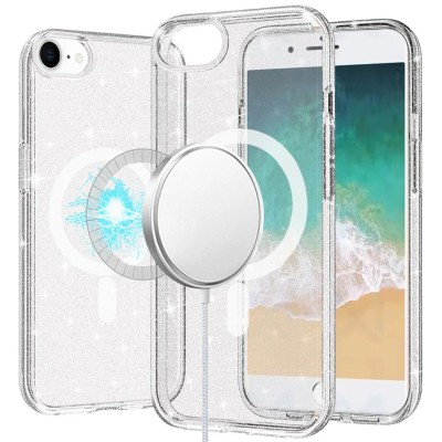 For iPhone 8 Plus/7 Plus Thick Transparent [Magnetic Circle] Shockproof Hybrid - Clear