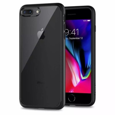 For iPhone 8 Plus/7 Plus Ultimate PU Leather [Magnetic Circle] Beautiful Hybrid - Black