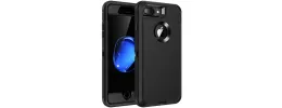 For iPhone 8 Plus/7 Plus Trendy Full Coverage with Camera Window [Magnetic Circle] with Rotational Ring Stand Hybrid Case - Black