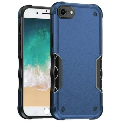 For iPhone SE4 Exquisite Tough Shockproof Hybrid Case Cover - Blue