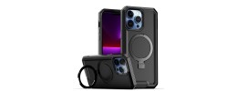 For iPhone 12 & iPhone 12 Pro Aligned [Magnetic Circle] Kickstand Tough Strong ShockProof Hybrid - Black