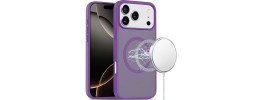 For iPhone 17 Pro Max [Magnetic Circle] Smooth Safe Matte Feel Hybrid Case - Dark Purple