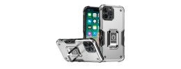 For iPhone 13 Pro Optimum Magnetic RingStand Case Cover - Silver