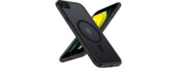 For iPhone SE 3 (2022) SE/8/7 Acrylic [Magnetic Circle] Tough 2.5mm Transparent ShockProof Hybrid - Black