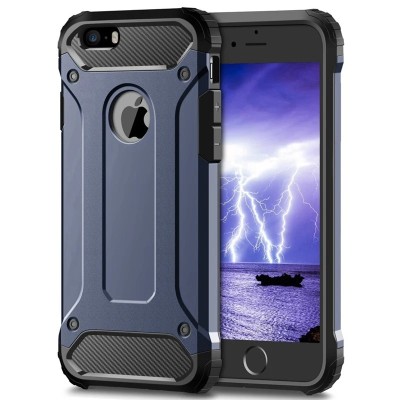 For iPhone SE 3 (2022) SE/8/7 Acrylic [Magnetic Circle] Tough 2.5mm Transparent ShockProof Hybrid - Blue