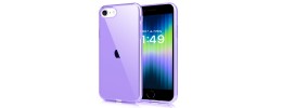 For iPhone SE 3 (2022) SE/8/7 Acrylic Tough 2.5mm Transparent ShockProof Hybrid Case Cover - Purple