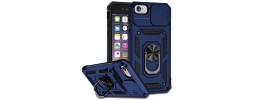 For iPhone SE 3 (2022) SE/8/7 Advanced Magnetic Ring Hybrid Case Cover - Blue