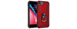 For iPhone SE 3 (2022) SE/8/7 Advanced Magnetic Ring Hybrid Case Cover - Red