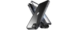 For iPhone SE 3 (2022) SE/8/7 Aluminium Alloy Transparent PC TPU Slick Hybrid - Black