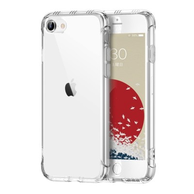 For iPhone SE 3 (2022) SE/8/7 Aluminium Alloy Transparent PC TPU Slick Hybrid - Rose Gold