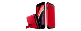 For iPhone SE 3 (2022) SE/8/7 CHIEF Oil Painted Magnetic Ring Stand Hybrid Case Cover - Red