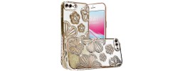 For iPhone SE 3 (2022) SE/8/7 Chrome Big Diamond All Around TPU Case Cover - Rose Gold