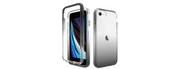 For iPhone SE 3 (2022) SE/8/7 Colored Shockproof Transparent Hard PC TPU Hybrid Case Cover - Clear/Clear