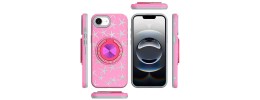 For iPhone SE 3 (2022) SE/8/7 Design Quotation [Magnetic Circle] Transparent Shockproof Hybrid - Floral A