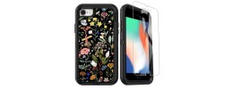 For iPhone SE 3 (2022) SE/8/7 Design Quotation [Magnetic Circle] Transparent Shockproof Hybrid - Floral B