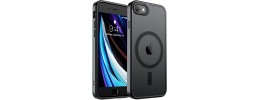 For iPhone SE 3 (2022) SE/8/7 ELITE Camera Push Magnetic Ring Stand Hybrid Case Cover - Black