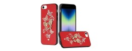 For iPhone SE 3 (2022) SE/8/7 Electroplated Fashion Solid Color TPU Case Cover - Red