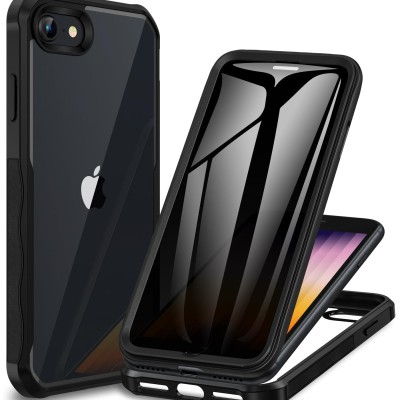 For iPhone SE 3 (2022) SE/8/7 Exquisite Tough Shockproof Hybrid Case Cover - Black