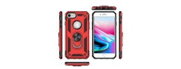 For iPhone SE 3 (2022) SE/8/7 Exquisite Tough Shockproof Hybrid Case Cover - Red