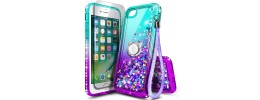 For iPhone SE 3 (2022) SE/8/7 Floral Epoxy Glitter Colorful Frame Hybrid Case Cover - D