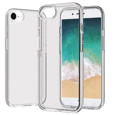 For iPhone SE 3 (2022) SE/8/7 Glitter Ultra [Magnetic Circle] Thick 3mm Transparent Hybrid - Clear