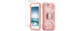 For iPhone SE 3 (2022) SE/8/7 Glitter Ultra [Magnetic Circle] Thick 3mm Transparent Hybrid - Pink