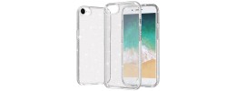 For iPhone SE 3 (2022) SE/8/7 Glitter Ultra Thick 3mm Transparent Hybrid Case Cover - Clear