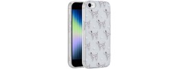 For iPhone SE 3 (2022) SE/8/7 Hard PU Leather Croc Design Hybrid Case Cover - White