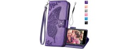For iPhone SE 3 (2022) SE/8/7 Luxury Side Magnetic Button Card ID Holder PU Leather Case Cover - Light Purple Mandala Flower