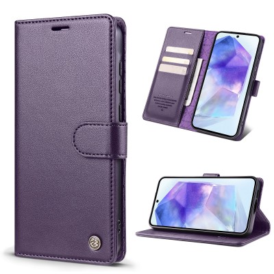 For iPhone SE 3 (2022) SE/8/7 Luxury Side Magnetic Button Card ID Holder PU Leather Case Cover - Rose Gold Butterfly Swirl