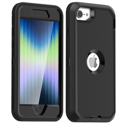 For iPhone SE 3 (2022) SE/8/7 METKASE Exquisite Tough Shockproof Hybrid in Slide-Out Package - Black/Grey