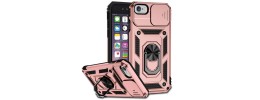 For iPhone SE 3 (2022) SE/8/7 Machine Magnetic Kickstand Case Cover - Rose Gold